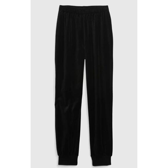 GAP BODY Women's Soft Velour Jogger Lounge Pants Elastic Waist Black S NEW NWT - Picture 4 of 4